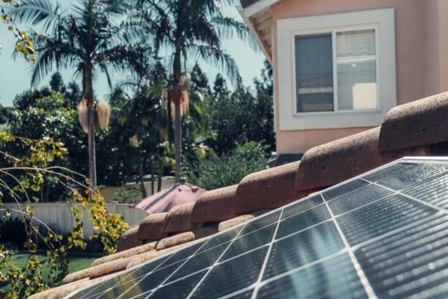 Solar panel on a residential house